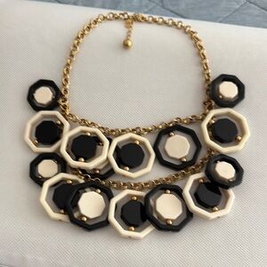 Kate Spade Black and Cream Statement Necklace